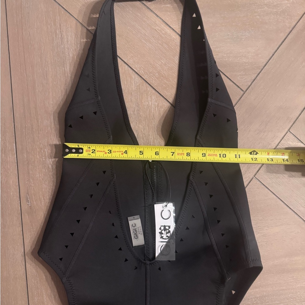 GIGI C Black Zip-Front One-Piece Swimsuit - Picture 16 of 16